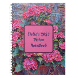 Personalisiertes Hydrangea-Farbbild-Vision-Noteboo Notizblock