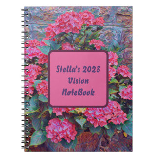 Personalisiertes Hydrangea-Farbbild-Vision-Noteboo Notizblock