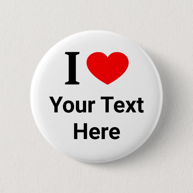 Personalisiertes I ❤️ I LOVE I HEART Button (Vorderseite)
