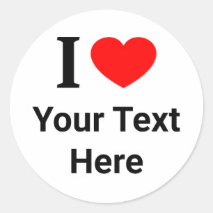 Personalisiertes I ❤️ I LOVE I HEART Runder Aufkleber