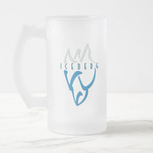 Personalisiertes Iceberg Art Blue Mattglas Bierglas