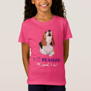 Personalisiertes Ich Liebe Heulende Beagles T-Shir T-Shirt
