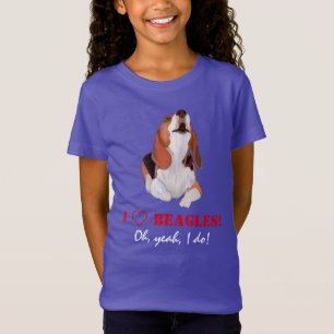 Personalisiertes Ich Liebe Heulende Beagles T-Shir T-Shirt