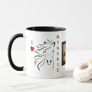 Personalisiertes Ich liebe mein Pferd Foto Tasse