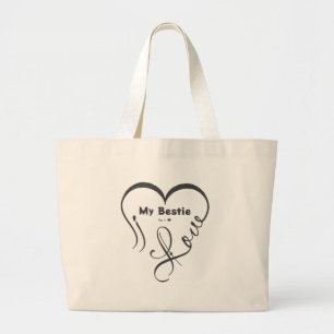 Personalisiertes Ich liebe meine beste Freundin •  Jumbo Stoffbeutel