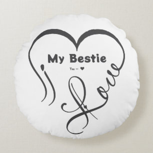 Personalisiertes Ich liebe meine beste Freundin • Rundes Kissen