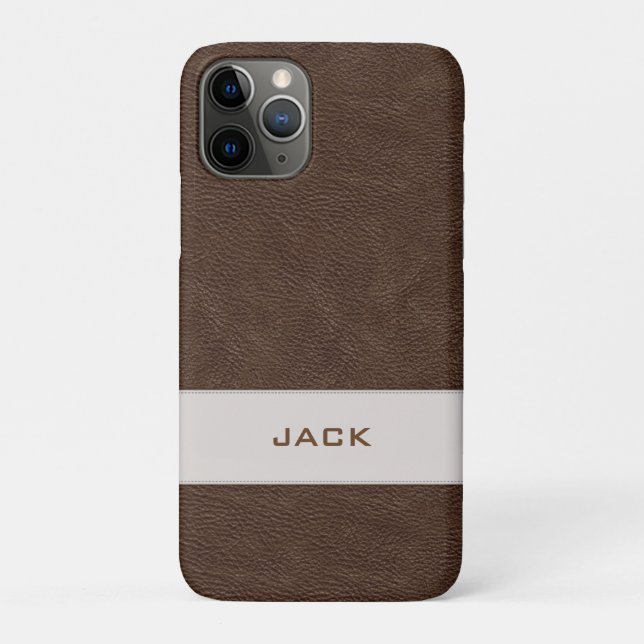 Personalisiertes Imitat-Brown-Leder Case-Mate iPhone Hülle (Rückseite)
