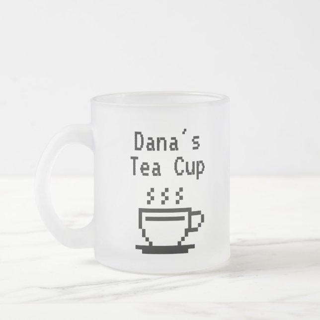 Personalisiertes individuelle Name Teeglein Mattglastasse (Links)