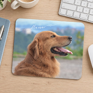 Personalisiertes individuelles Foto und Hundename Mousepad