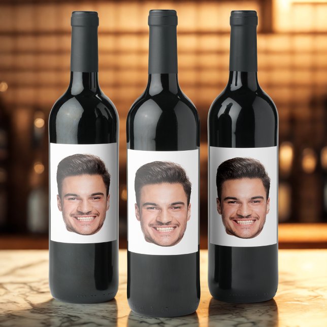 Personalisiertes individuelles Gesicht Weinetikett (Von Creator hochgeladen)