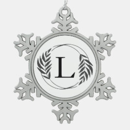 Personalisiertes individuelles Monogramm-Geschenk Schneeflocken Zinn-Ornament