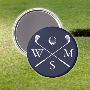 Personalisiertes individuelles Monogramm Navy Blau Magnet