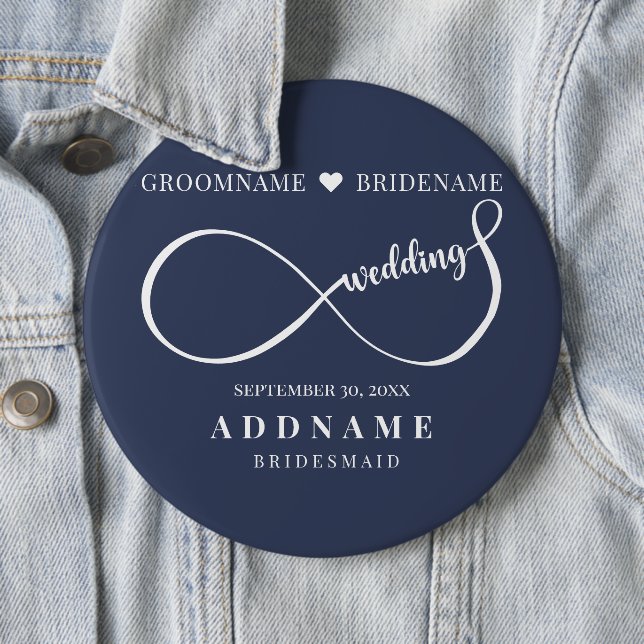 Personalisiertes Infinity-Hochzeitsgeschenk Button (Beispiel)