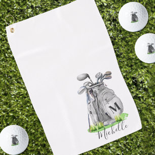 Personalisiertes Initialen-Name-Monogramm Golfhandtuch