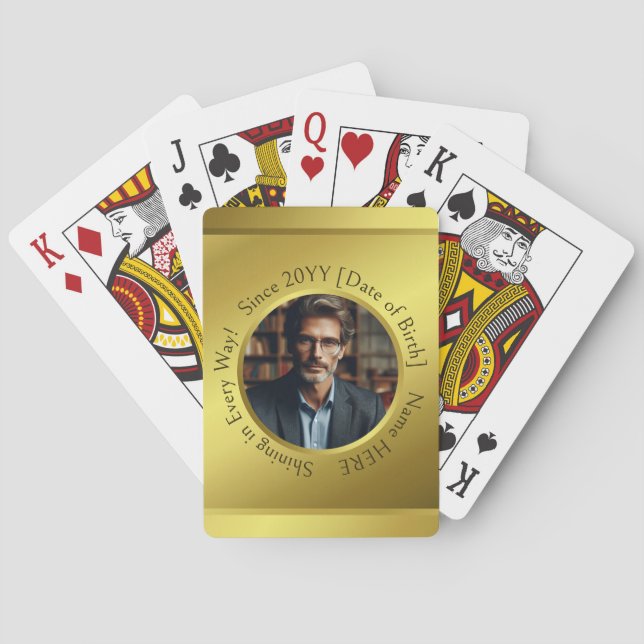Personalisiertes, inspirierendes Foto zum Geburtst Spielkarten (Rückseite)