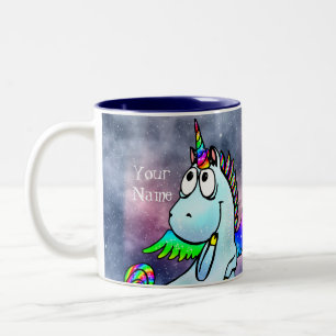 Personalisiertes intergalaktisches Weihnachtsschne Zweifarbige Tasse