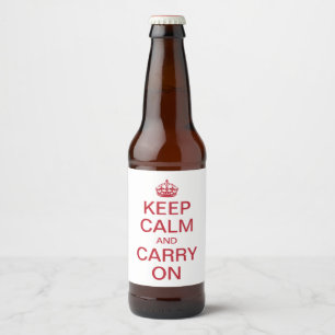 Personalisiertes Internet-Meme KALM HALTEN UND BEF Bierflaschenetikett