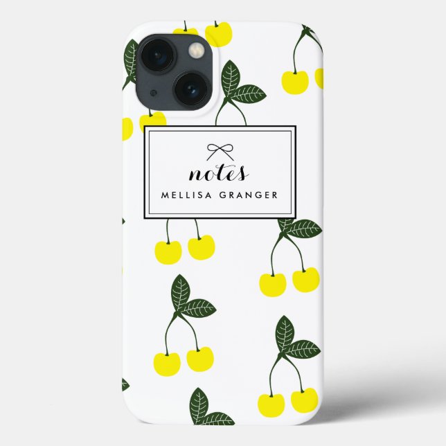 Personalisiertes iPad-Case-Muster für gelbe Kirsch Case-Mate iPhone Hülle (Rückseite)