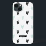 Personalisiertes iPad-Gehäuse für Mint- und Black- title_seo2<br><div class="desc">Niedlicher und moderner personalisierter iPad-Gehäuse mit Minz- und Schwarzherzenmuster und moderner Typografie. Sie können dieses Produkt personalisieren,  indem Sie einen Namen oder einen kurzen Satz hinzufügen.</div>