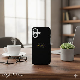 Personalisiertes iPhone 16 Fall mit Name & Initial Hülle