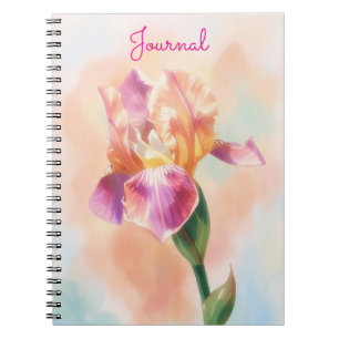 Personalisiertes Iris-Blume Rosa Florales Kunsttag Notizblock