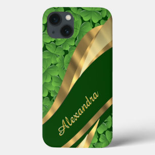 Personalisiertes Irisch-grünes Kleeblatt Case-Mate iPhone Hülle