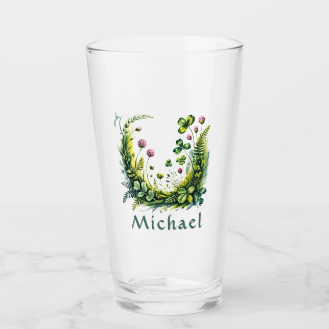 Personalisiertes Irisches Botanisches Kleeblatt Pi Glas (Vorderseite)