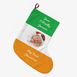 Personalisiertes irisches ErbweihnachtsFoto Großer Weihnachtsstrumpf