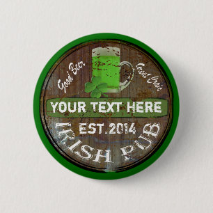 Personalisiertes irisches Pub-Zeichen Button