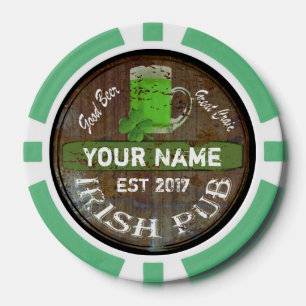 Personalisiertes irisches Pub-Zeichen Pokerchips
