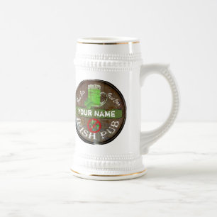 Personalisiertes irisches Pubzeichen Bierglas