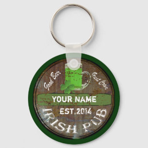 Personalisiertes irisches Pubzeichen Schlüsselanhänger