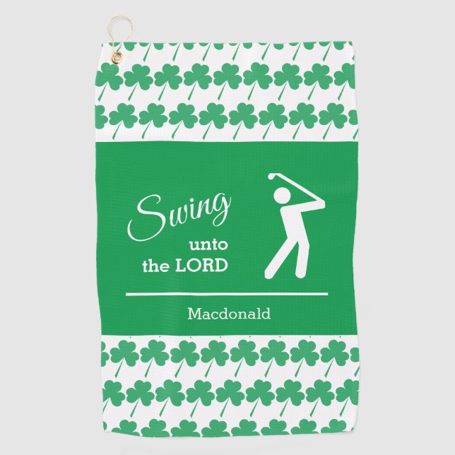 Personalisiertes IRISH-KLEEBLATT, das zum Herrn sc Golfhandtuch (Vorderseite)