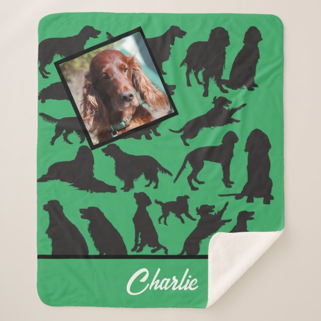 Personalisiertes Irish Setter Muster Sherpa Blanke Sherpadecke (Vorderseite)