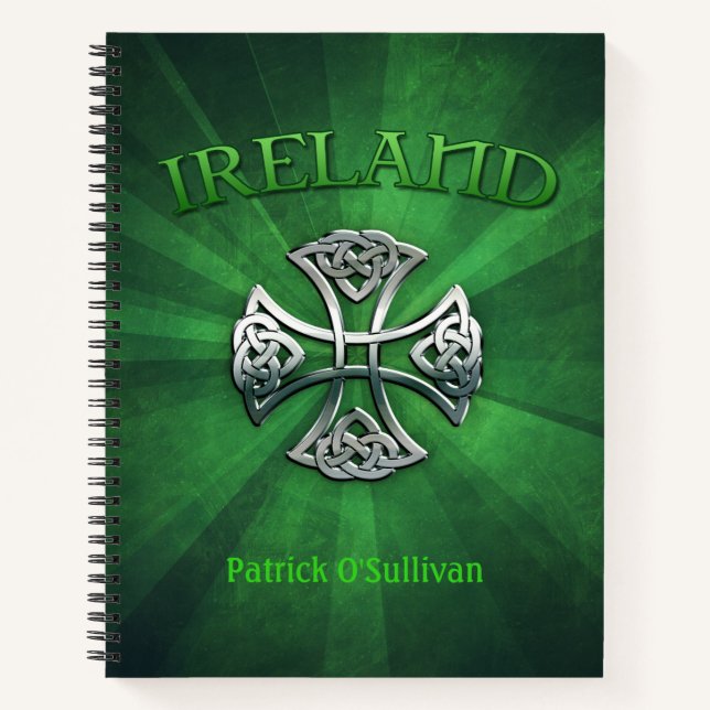 Personalisiertes Irland Celtic Cross Notizbuch (Vorderseite)