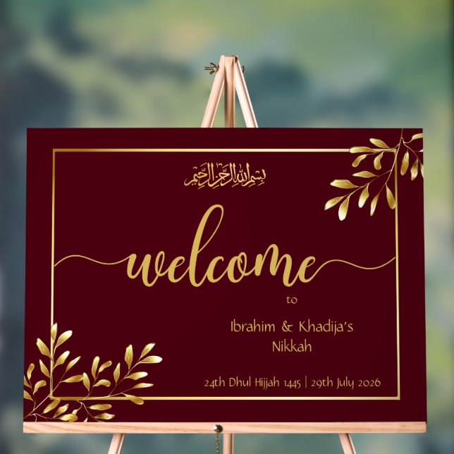 Personalisiertes islamisches Hochzeitssymbol Acrylschild (Neutral)