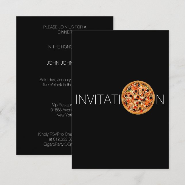 Personalisiertes italienisches Essen Abendessen Pi Einladung (Vorne/Hinten)