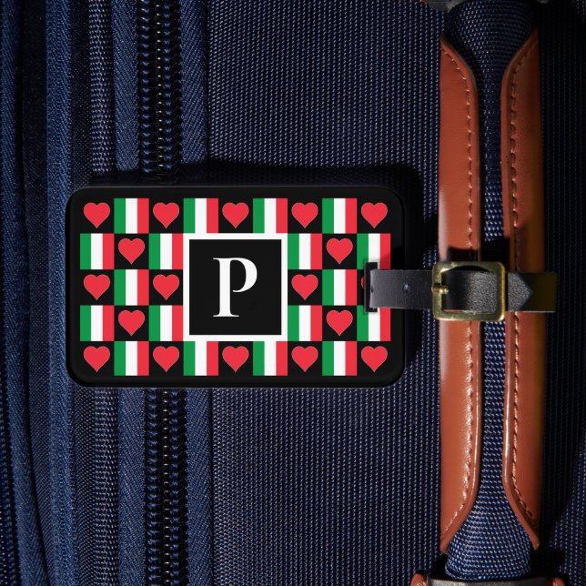 Personalisiertes italienisches Flaggenkundenschrei Gepäckanhänger (Vorderseite Insitu 4)