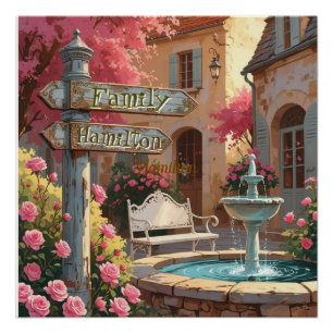 Personalisiertes italienisches Villenschild – Rust Poster