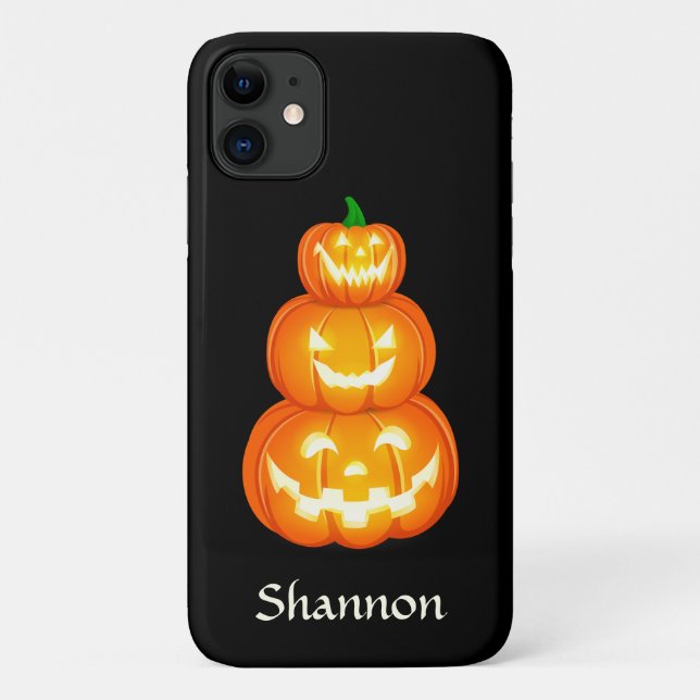 Personalisiertes Jack-o-Laterne Trio Halloween Case-Mate iPhone Hülle (Rückseite)