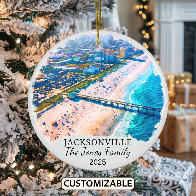 Personalisiertes Jacksonville-Ornament, Staat Flor Keramik Ornament (Von Creator hochgeladen)