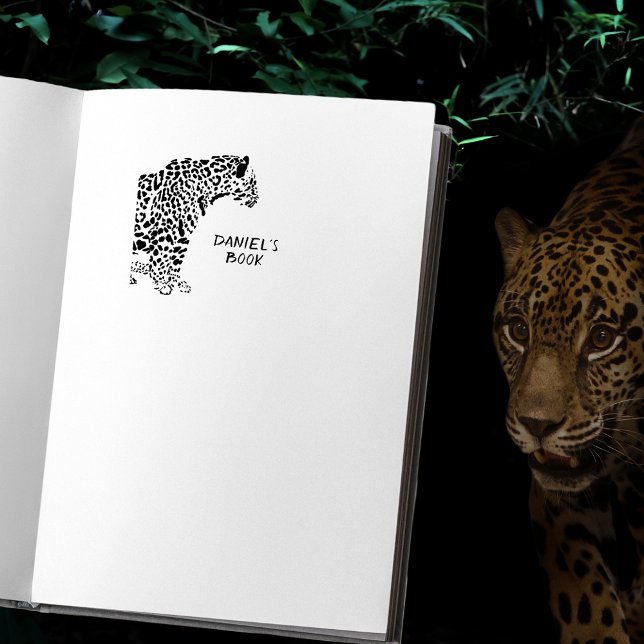 Personalisiertes Jaguar-Buchzeichen Permastempel (For book lovers who live on the wild side)