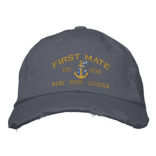 Personalisiertes Jahr und Name Erster Mate Gold An Bestickte Baseballkappe