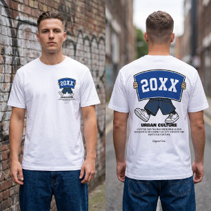 Personalisiertes Jahr-Uni-Schild Streetwear-Grafik Tri-Blend Shirt