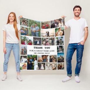 Personalisiertes Jahresende 22 FotoCollage Fleecedecke
