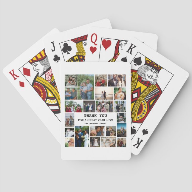 Personalisiertes Jahresende 22 FotoCollage Spielkarten (Rückseite)