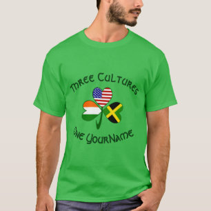 Personalisiertes Jamaika Irland USA Shamrock Herre T-Shirt