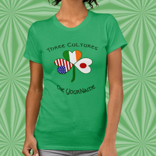 Personalisiertes Japan Irland USA Shamrock Damen T-Shirt