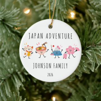 Personalisiertes Japan-Reise-Weihnachtsornament Keramik Ornament