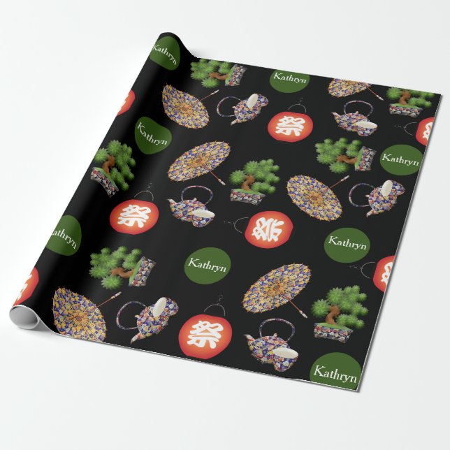 Personalisiertes Japanisch Geschenkpapier (Ungerollt)